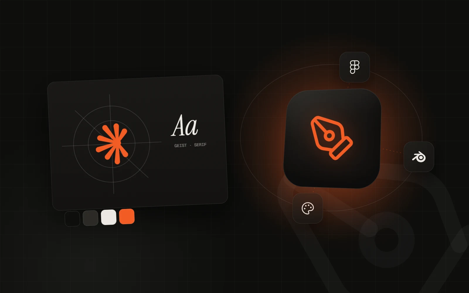 Brand identity construction with logo grid and colour palette