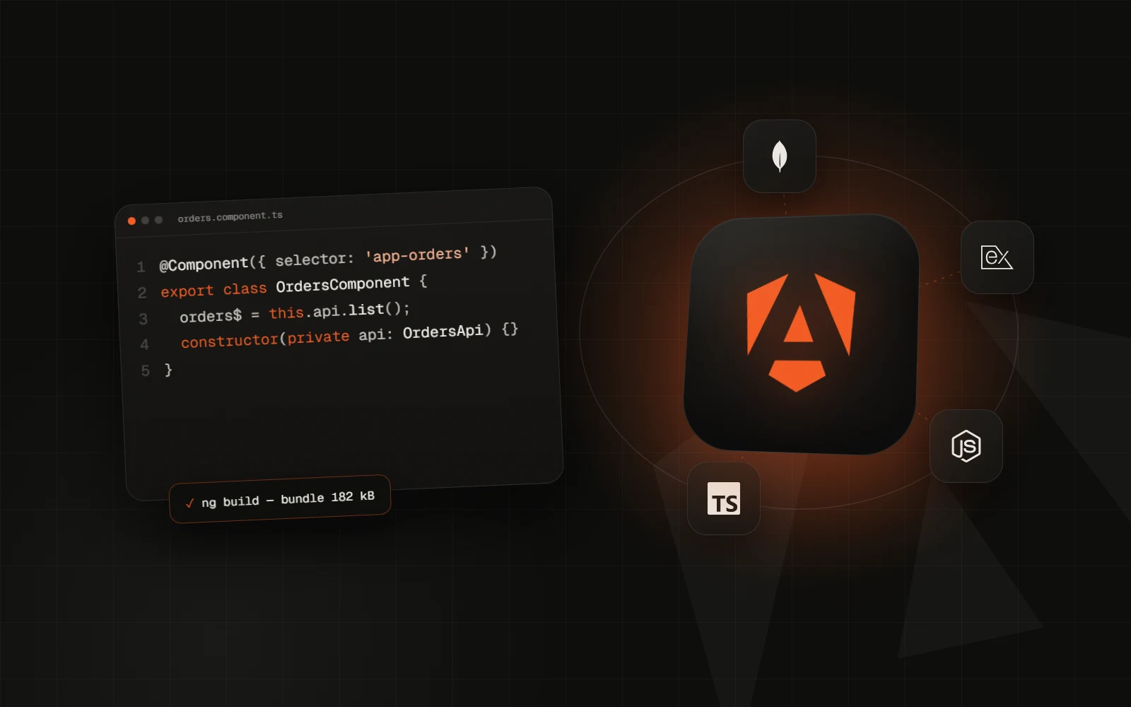 Angular component code for a MEAN stack app