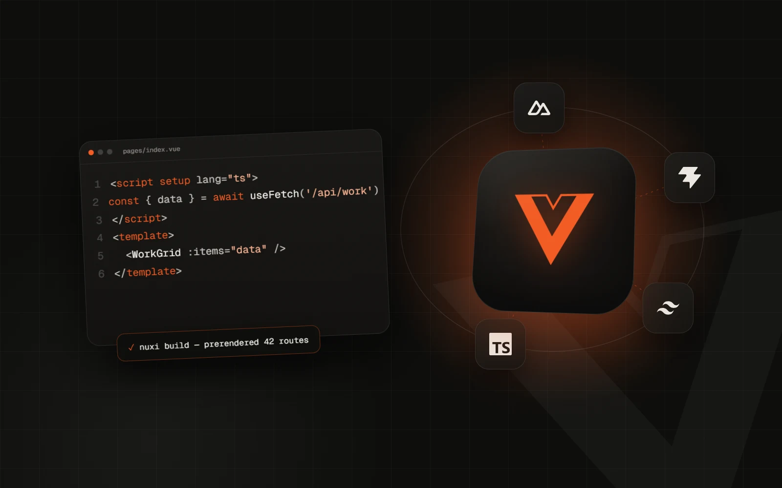 Vue and Nuxt page component code