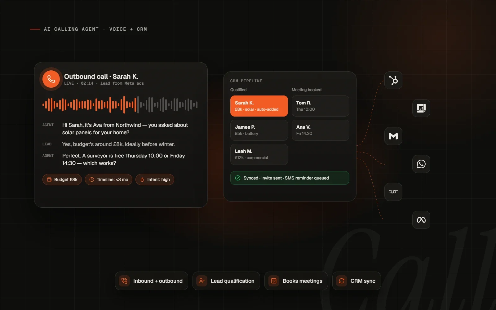 AI Calling Agent — Every lead, called in seconds.