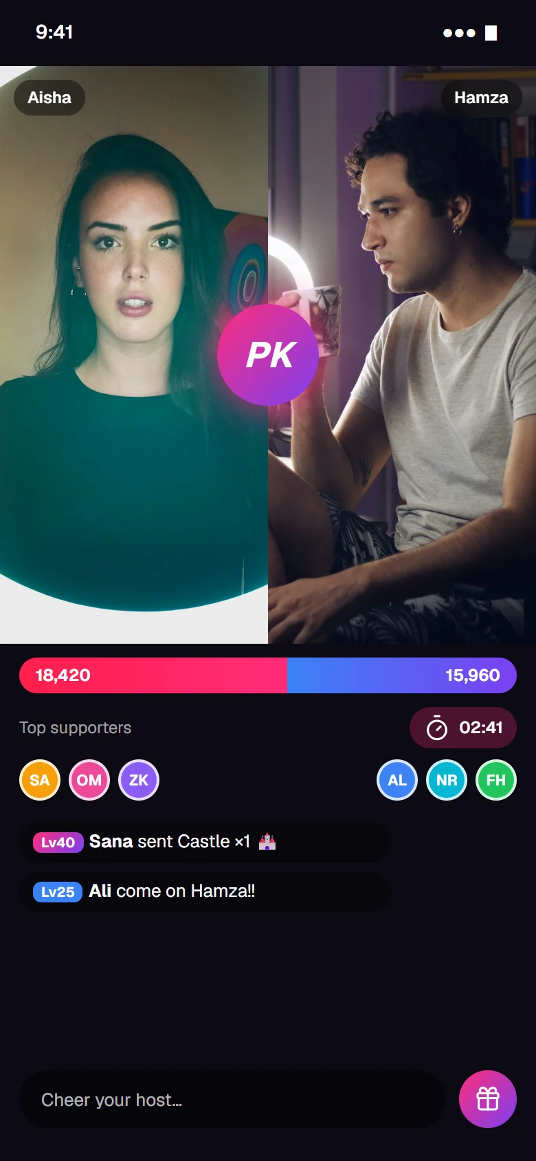 Bee Live PK battle between two hosts