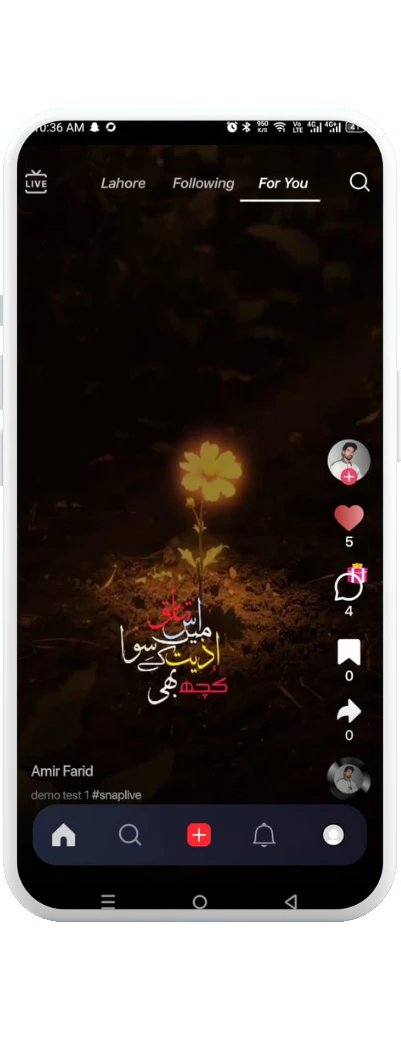 SnapLive short-video feed