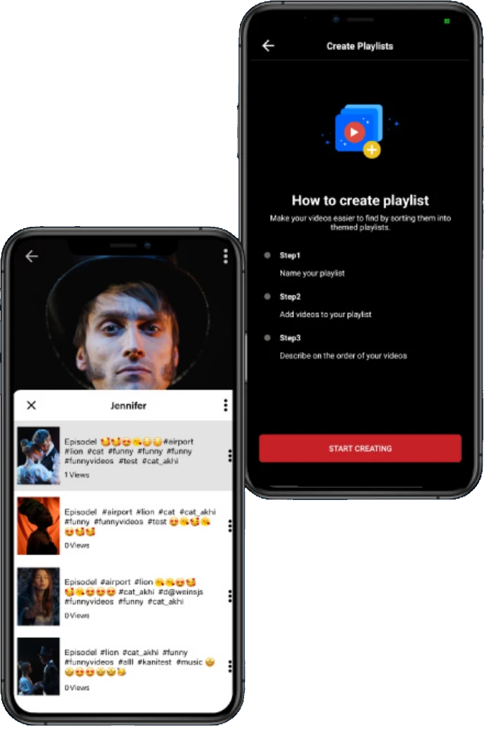 SnapLive creator profile and playlists