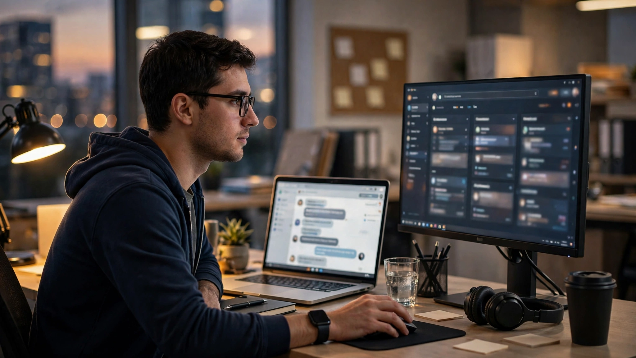 IT team member resolving a service ticket inside a chat workflow